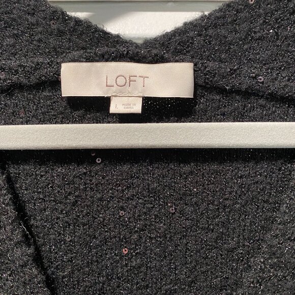 LOFT Black Sweater and Black Sequin Double V-Neck Sweater - Picture 4 of 8